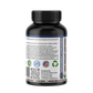 Black supplement bottle with label on a white background