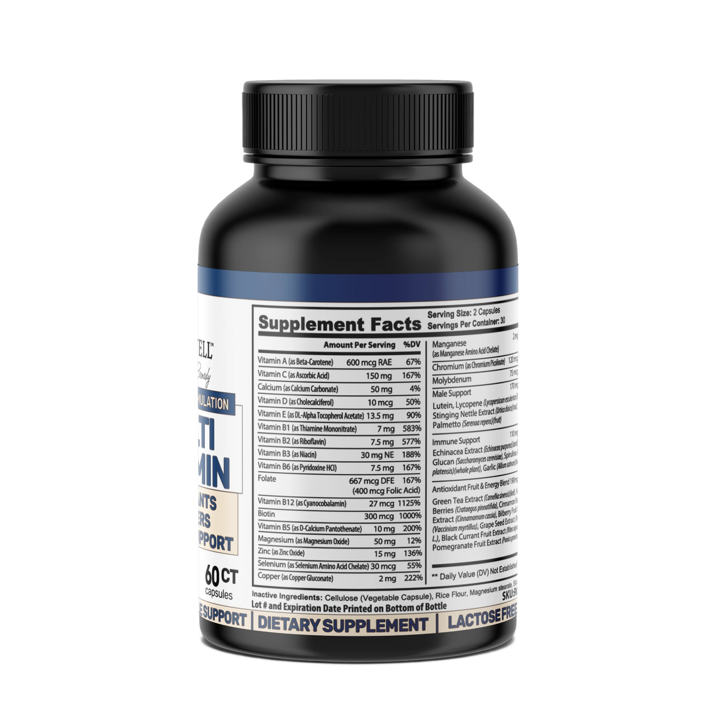 Supplement bottle with label showing 'Vitamin D' on a white background