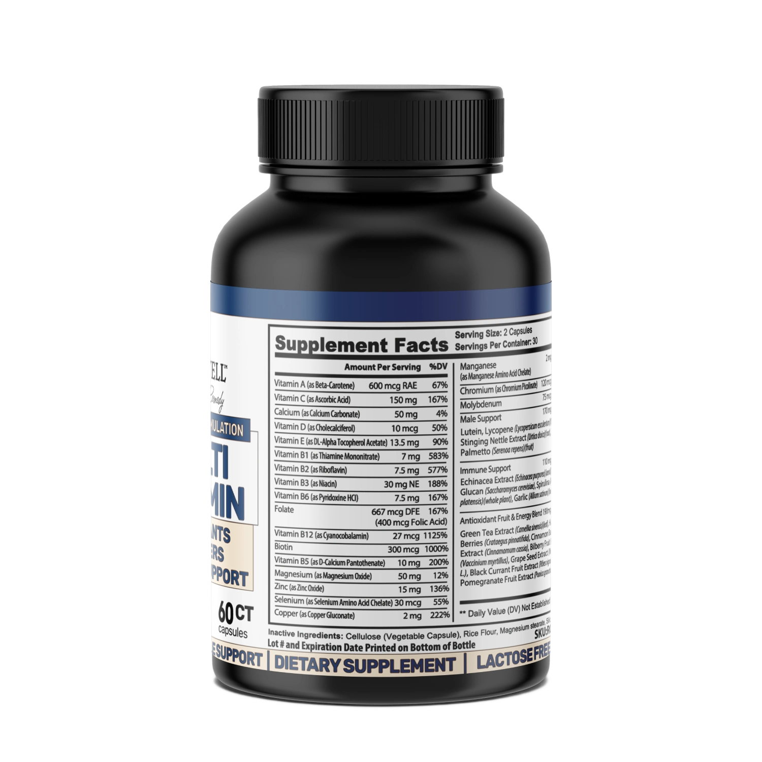 Supplement bottle with label showing 'Vitamin D' on a white background