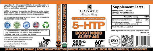 5‑HTP – Boost Mood & Sleep Aid – 60 Capsules