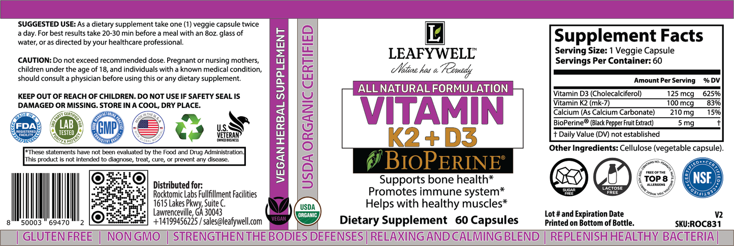 Vitamin K2 + D3 w/ BioPerine